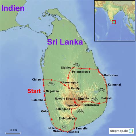 Stepmap Sri Lanka Landkarte F R Asien