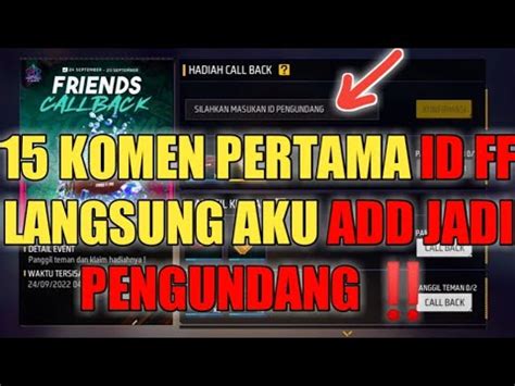 Cara Selesaikan Misi Event Call Back Diamond Free Fire Youtube