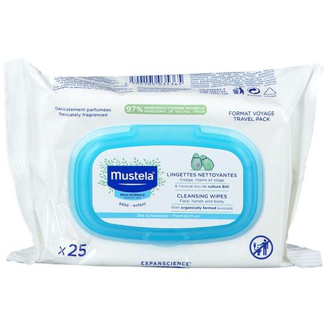 mustela Bébé Enfant Lingettes Nettoyantes Peau Normale 25 pc s