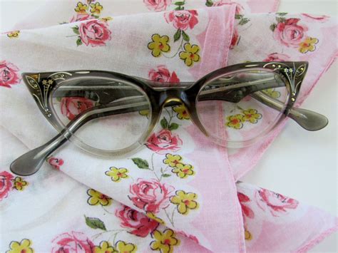 Vintage Eyeglasses France Qualite Rhinestone Cats Eye Mid Etsy