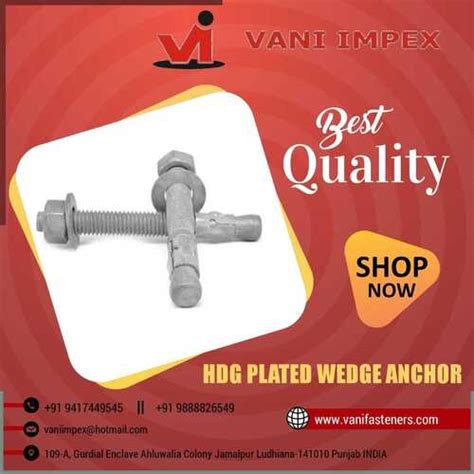 Hdg Plated Wedge Anchor Fasteners At Best Price In Ludhiana Vani Impex