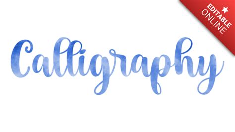 Calligraphy | Blue Watercolor | Text Effect Generator