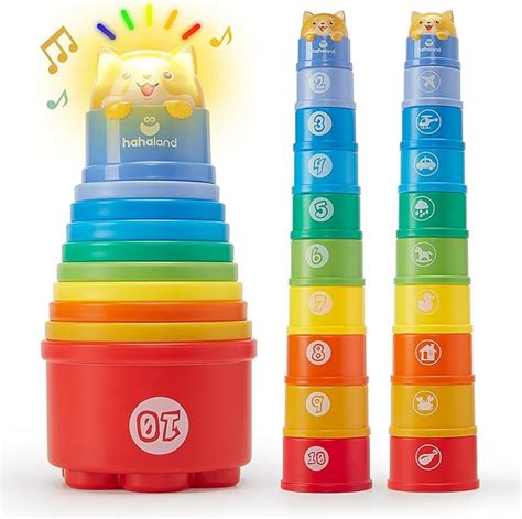 Amazon.com: hahaland Stacking Toys for Toddlers 1-3 - Stacking Cups - Toddler Toys Age 1-2 ...