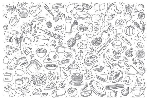 Premium Vector Food Doodle Set