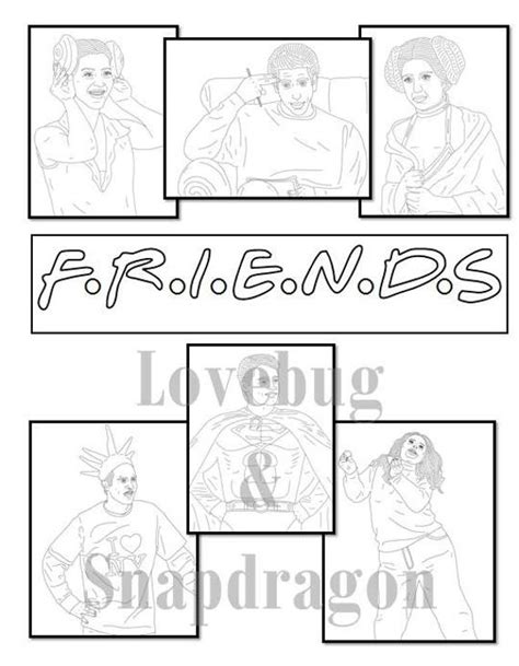 Friends Digital Coloring Book // Instant Print Digital File