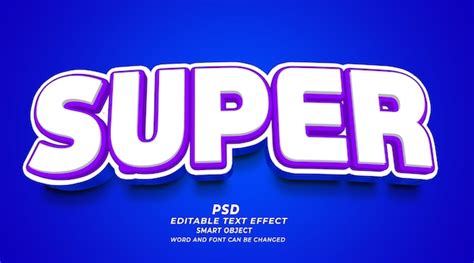 Plantilla De Photoshop Psd De Efecto De Texto Editable Super D