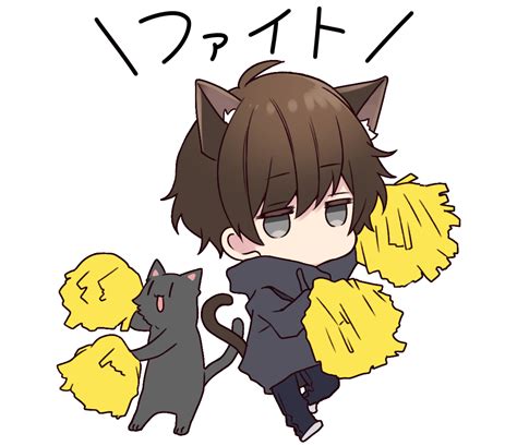 ねこ耳メンヘラくん。「応援ポーズ」 フリーイラスト素材集 いらすとすきー