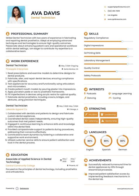 10+ Dental Technician Resume Samples & Templates for 2025