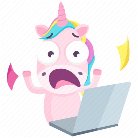 Computer Crash Emoji Emoticon Smiley Sticker Unicorn Icon