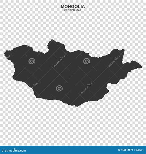 Political Map Of Mongolia Isolated On Transparent Background Stock