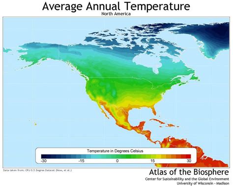 North America Average Annual Temperature Celsius Mapporn