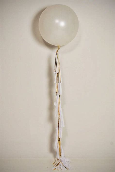 Pearl White 36 Inch Balloon White Gold Tassel Garland Etsy White Balloons Gold Tassel