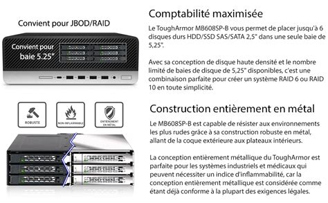 Icy Dock ToughArmor MB608SP B Backplane Cage Rack Amovible Robuste Hot