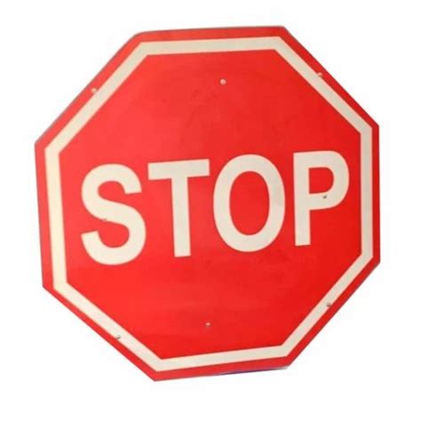 Red Base Acrylic Retro Reflective Stop Sign Board For Road Safety