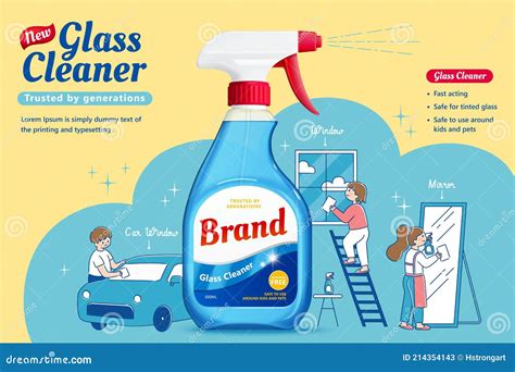 Glass Cleaner Ad Banner Stock Vector Illustration Of Liquid 214354143