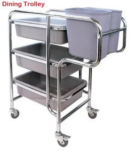 Stainless Steel And Plastic Ss Dining Trolley For Commercial Size