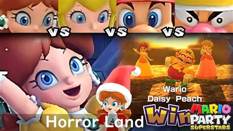 Mario Party Superstars Daisy Vs Peach Vs Mario Vs Wario In Horror Land