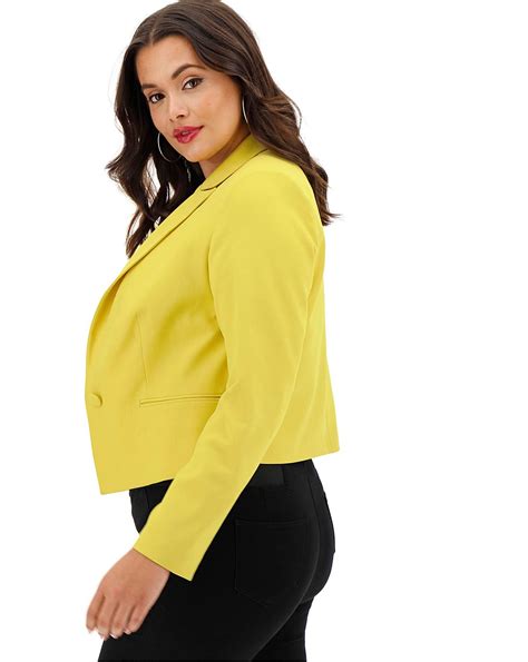 Yellow Fitted Blazer Simply Be