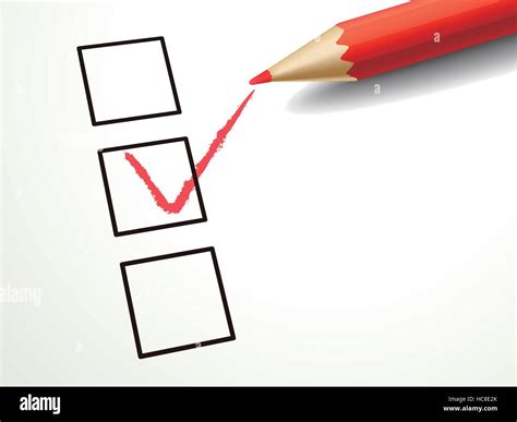 Close Up Look At Red Pen Marking On The Check Box Stock Vector Image