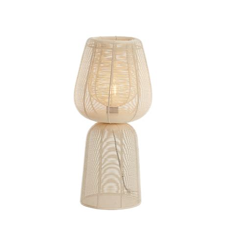 Lampe De Table Rustique Beige En M Tal Light Living Aboso