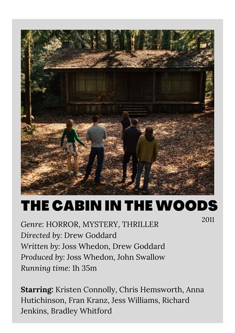 The Cabin In The Woods Movie Poster Into The Woods Movie Drew Goddard