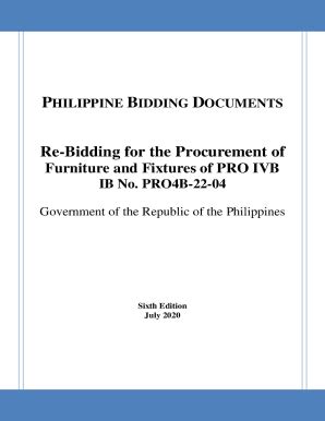 Fillable Online Bidding Documents For The Procurement Of Office