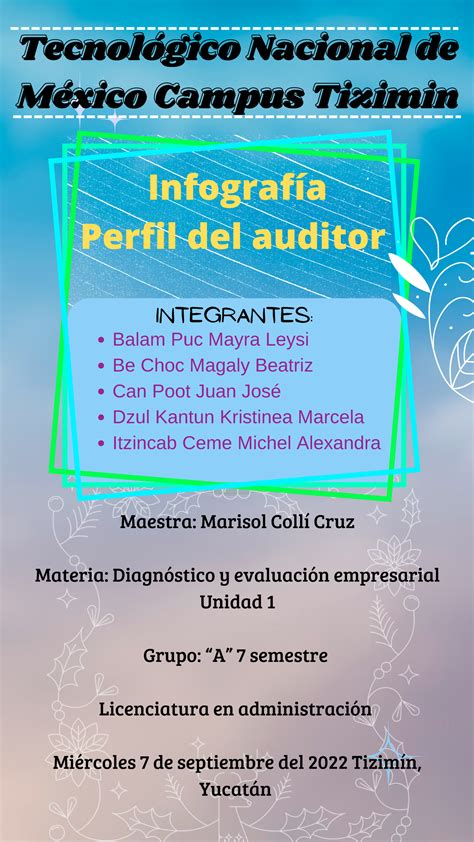 Infograf A De Auditor A Maestra Marisol Coll Cruz Materia