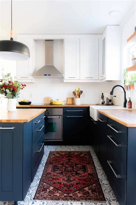 Black Kitchen Cabinets With Butcher Block Counters