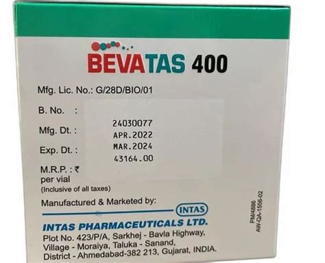 Intas Bevacizumab Injection Mg Storage Keep In Cool And Dry Place