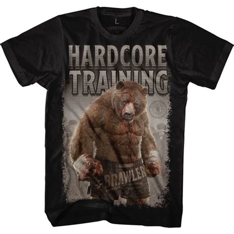 Футболка Мужской Hardcore Training черный Короткий размер Хлопок Лайкра Италия Единоборства