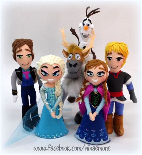 Kit Frozen Feito Em Feltro Hans Elsa Sven Olaf Anna E Kristoff