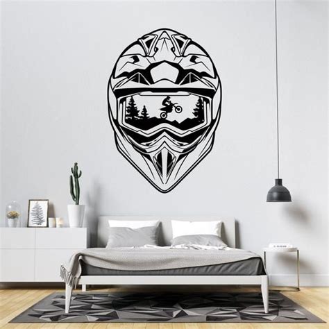 Motorcycle Helmet Decal Motocross Wall Decal Motorcycle Wall Sticker