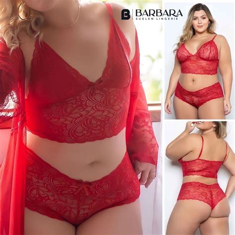 Conjunto Plus Size Rendado Calesson Cropped Lingerie Sexy Espera Marido