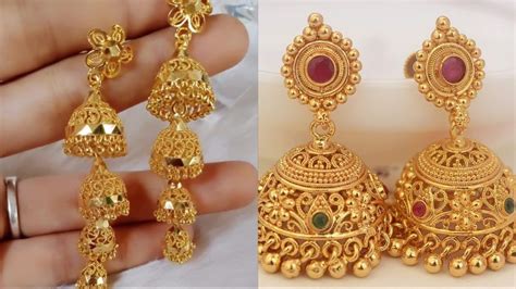 Latest Gold Jhumka Jewellery Designer With Weight Jhumka Design