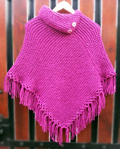 Ponchos para niñas a dos agujas Imagui