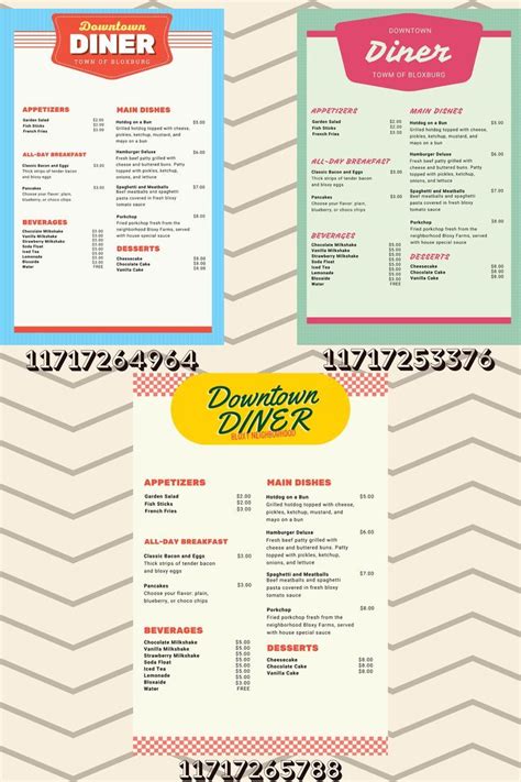 Three Different Menus Are Shown With The Same Colors And Font On Each One Side