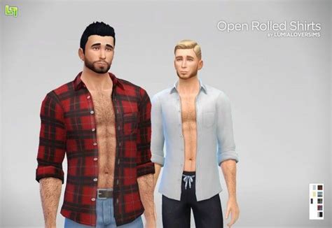 Lumia Lover Sims Open Rolled Shirts • Sims 4 Downloads Sims 4 Clothing Sims 4 Clothes