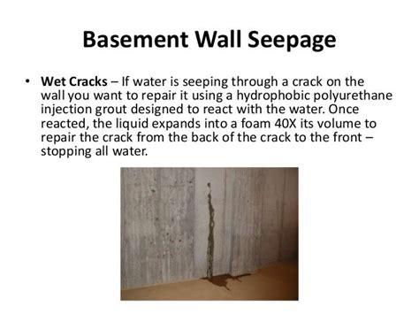 Basement Seepage Solutions