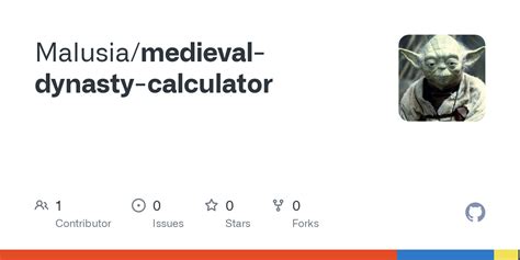 Github Malusiamedieval Dynasty Calculator