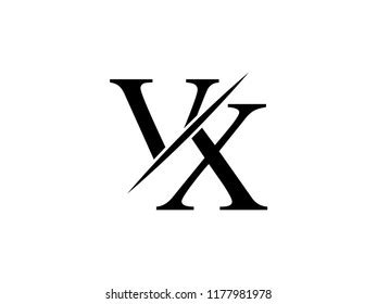 Monogram Logo Letter Vx Sliced Stock Vector Royalty Free 1177981978