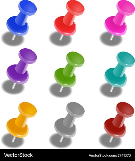 Push Pins Royalty Free Vector Image Vectorstock