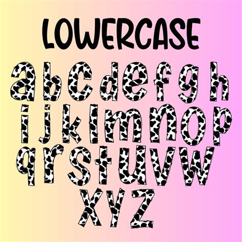 Cow Print Doodle Letters Number Set Png Hand Drawn Letters Alphabet