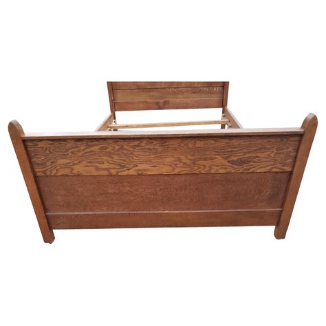 Edwardian Tiger Oak Full Size Bed On Wheels Circa S At Stdibs