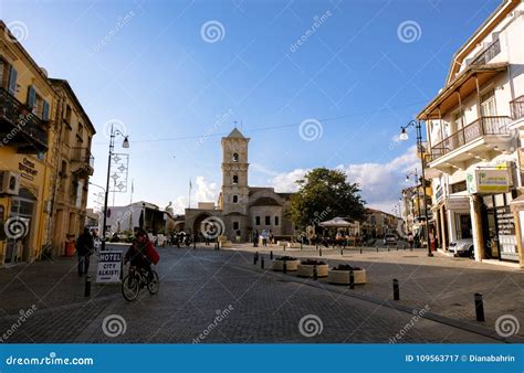 City Center Of Larnaca View Towards Saint Lazarus Church Editorial