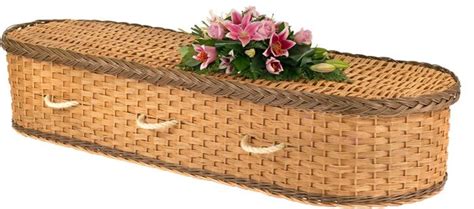 English Wicker Willow Eco Elite Imperial Oval Coffin Rustic Brown