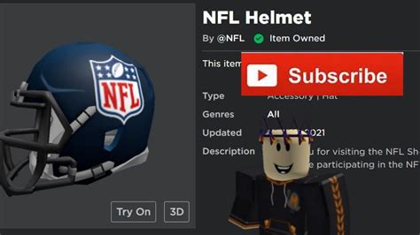 Roblox How To Get The Nfl Helmet Roblox Nfl Shop Youtube