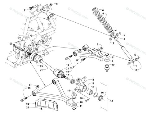 Arctic Cat Atv Oem Parts Diagram For Front Suspension Assembly