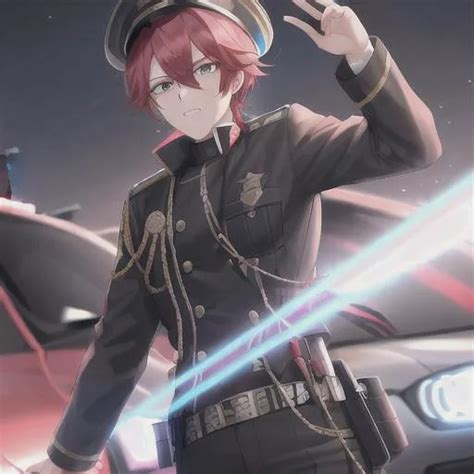 Zerif 1male As A Male Police Officer Red Side Swept