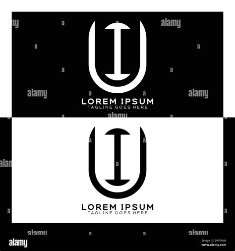 Ui Initial Letter Logo Alphabet U And I Pattern Design Monogram Stock