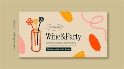 Free Psd Wine Party Template Design